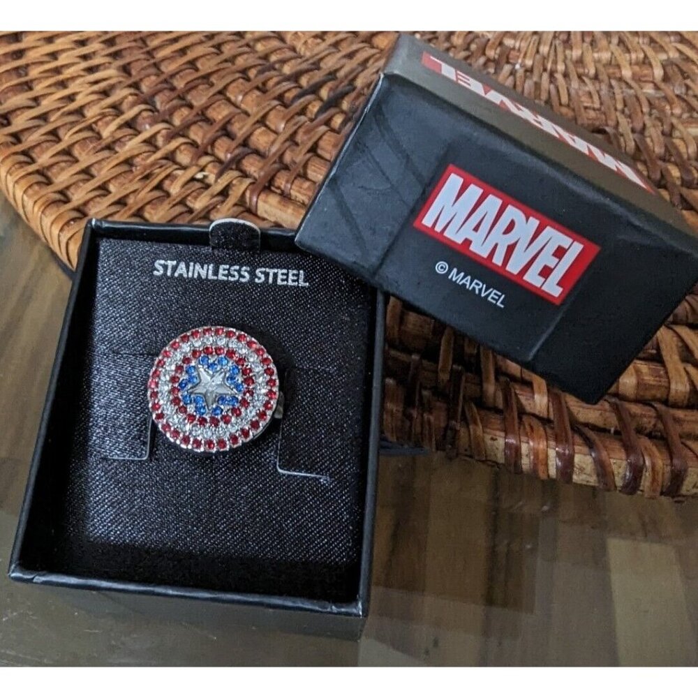 Captain America Shield Stainless Steel Womens Ring Size 6 Marvel Comics New